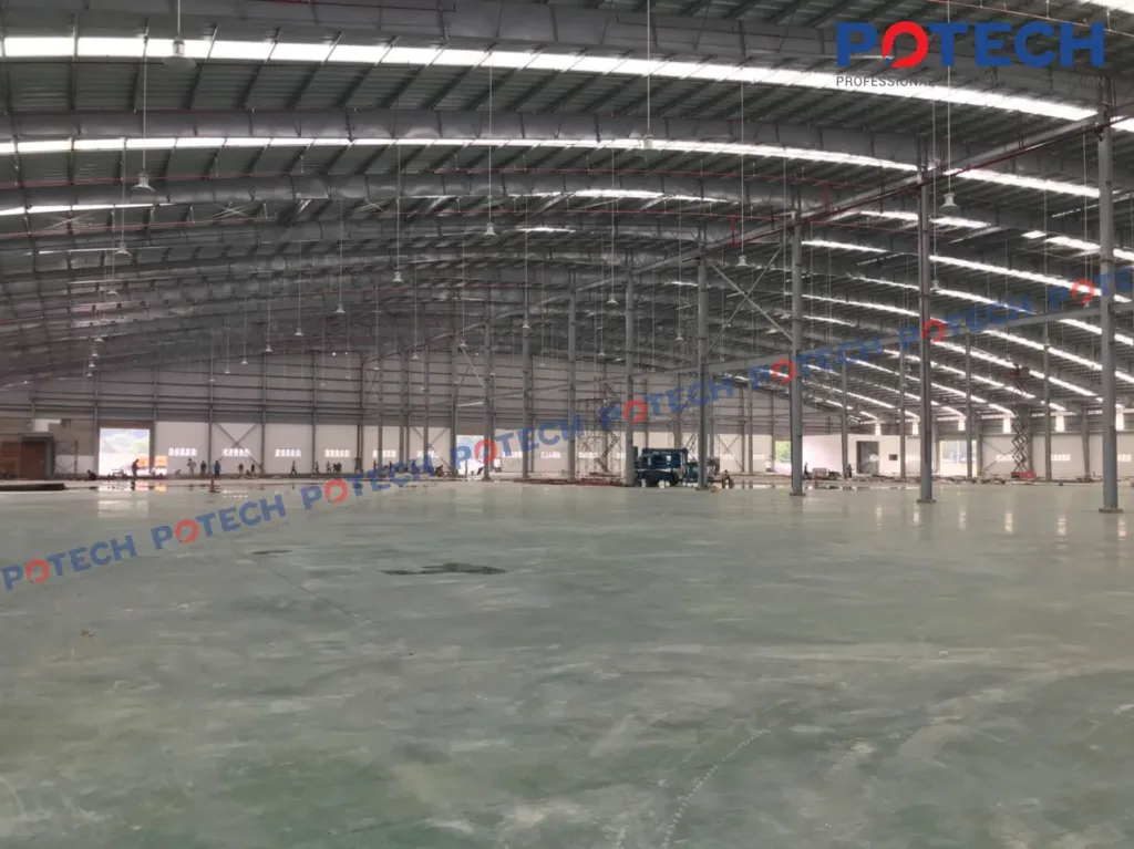Đèn LED nhà xưởng, đèn pha LED POTECH - Nhà máy nhựa Tín An