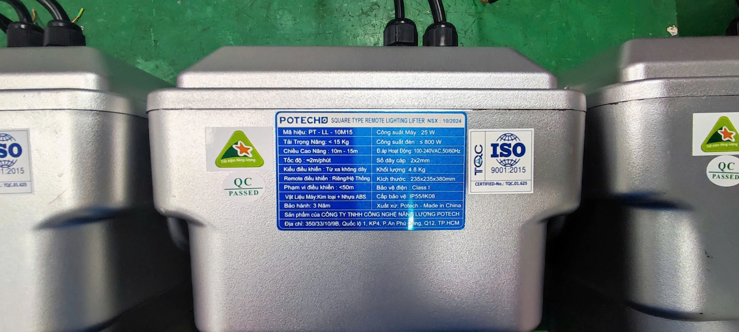 Tời nâng đèn nhà xưởng highbay