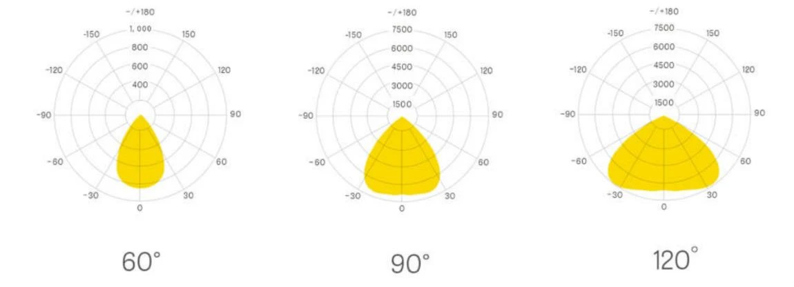Phân bổ ánh sáng theo góc chiếu 60 90