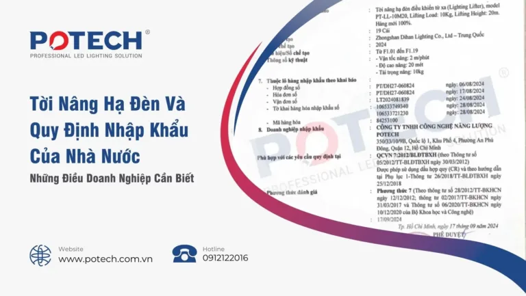 Tời nâng hạ đèn và quy định nhập khẩu của nhà nước – Những điều doanh nghiệp cần biết