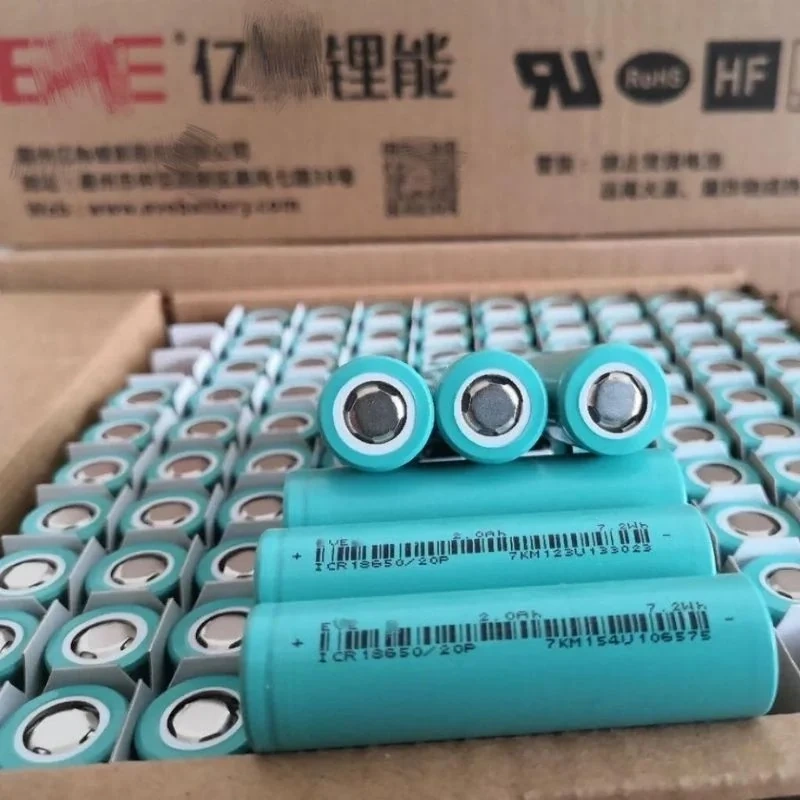 Thùng carton EVE Energy chính hãng có dấu UL, RoHS, HF kèm cell ICR18650/20P