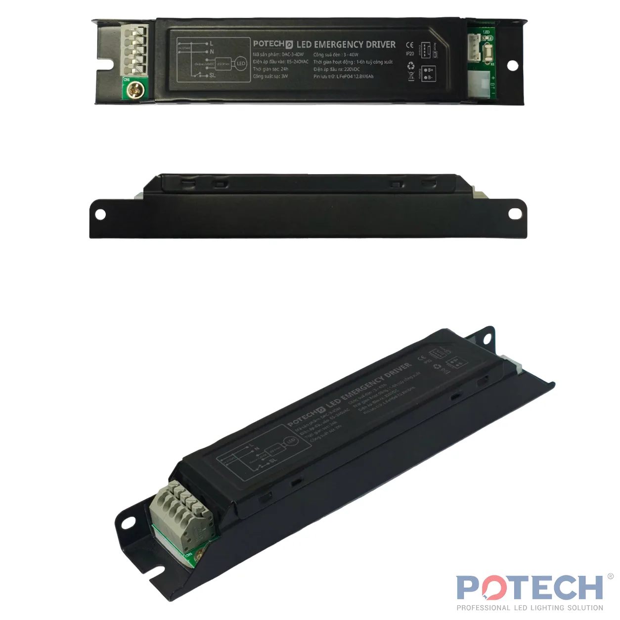 Các góc chụp thực tế của bộ nguồn khẩn cấp DAC-3-40W