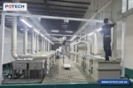 Tuyến 20 bộ máng đèn chống thấm chạy dọc dây chuyền anode hóa nhôm tại xưởng Hải Phòng