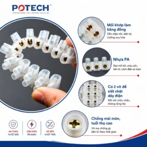 Cầu đấu dây điện 12 cực JH - 66