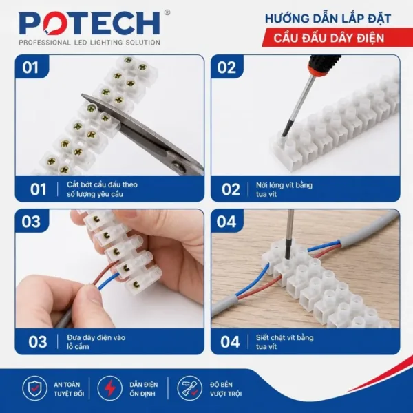 Cầu đấu dây điện 12 cực JH - 67