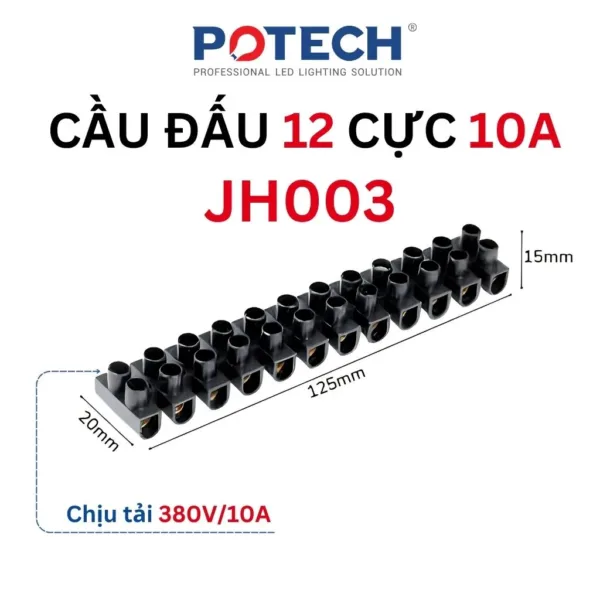 Cầu đấu dây điện 12 cực JH - 73