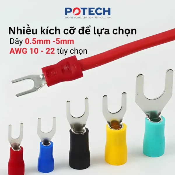Đầu cos chữ Y POTECH với nhiều kích cỡ lựa chọn