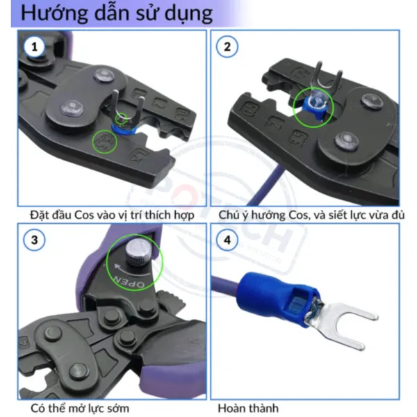 Hướng dẫn bấm đầu cos chữ Y bằng kìm