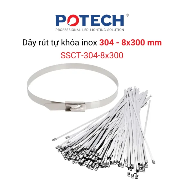 Dây rút inox 304 8x300 mm